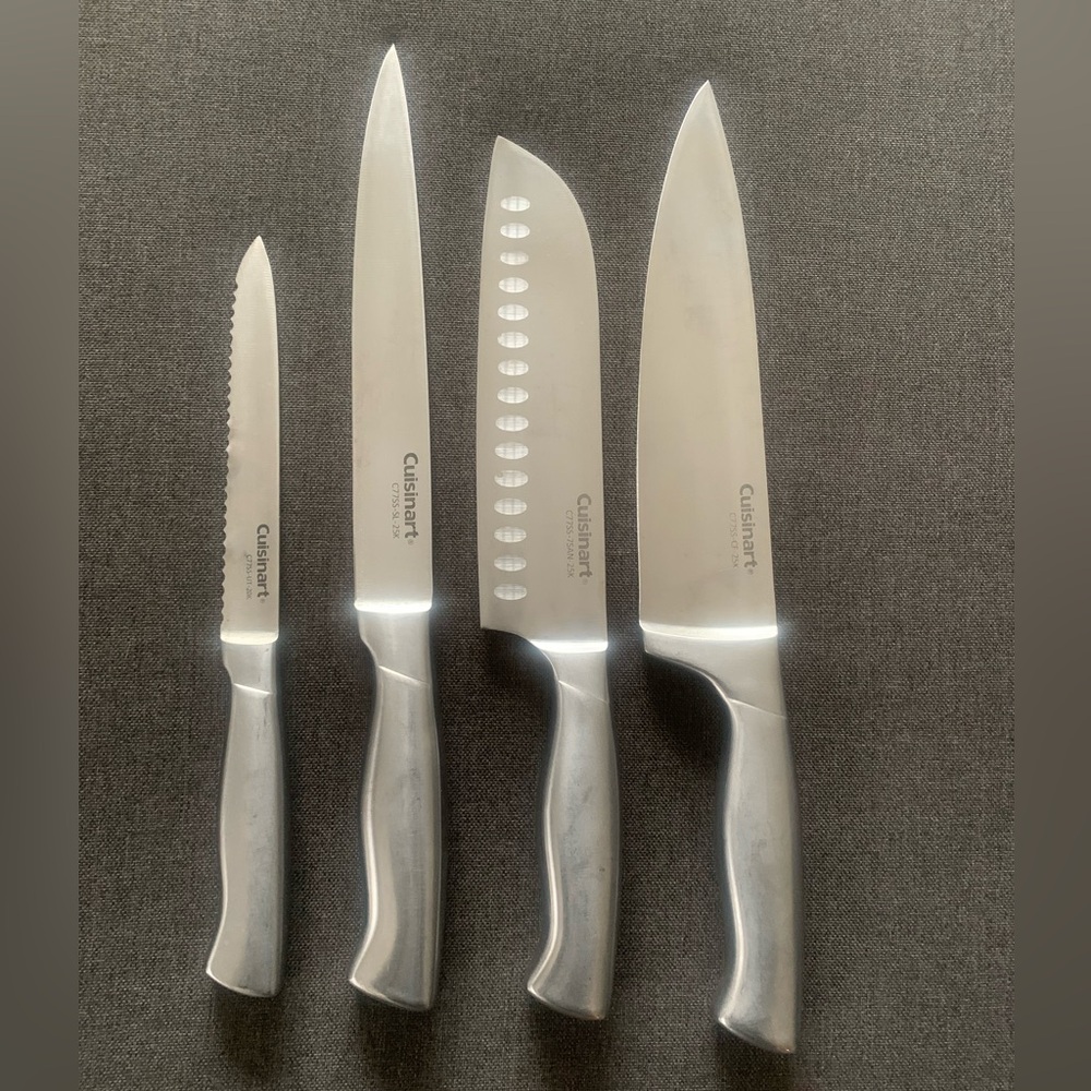 C77SS Cuisinart Graphix High Carbon 4 Piece Stainless Steel Blade Knife Set NWOT